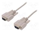 Cable; D-Sub 9pin plug,both sides; 3m; beige; connection 1: 1 DIGITUS