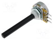 Potentiometer: shaft; single turn; 1MΩ; ±20%; 0.4W; linear; 6mm; THT OMEG