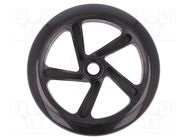 Wheel; black; push-in; Ø: 200mm; Plating: polyurethane; W: 30mm 