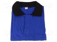 Polo shirt; ESD; XS (unisex); carbon fiber; blue ELME