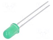 LED; green; 5mm; 15÷25mcd; 30°; Front: convex; 5VDC; No.of term: 2 KINGBRIGHT ELECTRONIC