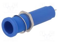 Connector: 4mm banana; socket; 16A; 6000V; blue; nickel plated SCHÜTZINGER