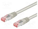 Patch cord; S/FTP; 6; stranded; Cu; LSZH; grey; 0.25m; 28AWG Goobay
