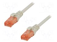 Patch cord; U/UTP; Cat: 6; RJ45 plug,both sides; stranded; Cu; 2.5m DIGITUS