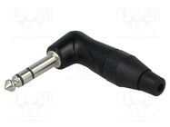 Plug; Jack 6,3mm; male; stereo; ways: 3; angled 90°; for cable AMPHENOL