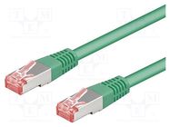 Patch cord; S/FTP; 6a; stranded; Cu; LSZH; green; 7.5m; 27AWG 