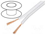 Wire: loudspeaker cable; 2x1.5mm2; stranded; CCA; white Goobay