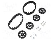 Tracks; Kit: 4 wheels,nut x2,washer x2,screw x4; black; Ø: 35mm POLOLU