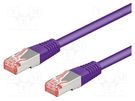 Patch cord; S/FTP; 6; stranded; Cu; LSZH; violet; 10m; 28AWG Goobay