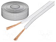 Wire: loudspeaker cable; 2x0.5mm2; stranded; OFC; white Goobay