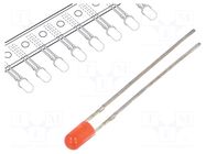 LED; red; 3mm; 10÷15mcd; 30°; Front: convex; 1.8÷2.4VDC; Ammo Pack OPTOSUPPLY