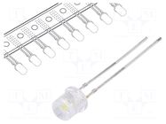 LED; white cold; 5mm; 1560÷3000mcd; 140°; Front: flat; 2.8÷4VDC OPTOSUPPLY