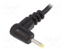 Cable; 2x0.5mm2; wires,DC 2,35/0,7 plug; angled; black; 1.5m BQ CABLE