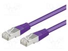 Patch cord; SF/UTP; 5e; stranded; CCA; PVC; violet; 0.5m; 26AWG Goobay