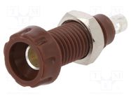 Connector: 4mm banana; socket; 10A; 250VAC; 28.5mm; brown; 10mΩ DELTRON