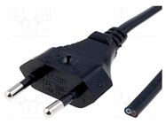 Cable; 2x0.5mm2; CEE 7/16 (C) plug,wires; PVC; 1.8m; black; 2.5A LIAN DUNG