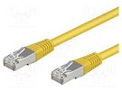 Patch cord; SF/UTP; 5e; stranded; CCA; PVC; yellow; 0.5m; 26AWG Goobay