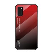 Gradient Glass Durable Cover with Tempered Glass Back Samsung Galaxy A41 black-red, Hurtel