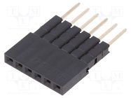 Socket; pin strips; female; PIN: 6; straight; 2.54mm; THT; 1x6; L16mm CONNFLY
