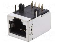 Connector: RJ45; socket; PIN: 8; Cat: 5; shielded; gold-plated; 8p8c AMPHENOL COMMUNICATIONS SOLUTIONS