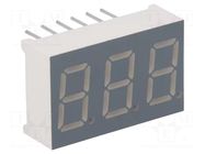 Display: LED; 7-segment; 9.2mm; 0.36"; No.char: 3; red; 30÷60mcd FORYARD