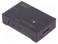 Repeater; DisplayPort socket x2,USB B mini socket; black; metal DIGITUS