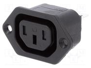 Connector: AC supply; socket; female; 10A; 250VAC; IEC 60320 