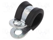 Fixing clamp; ØBundle : 11mm; W: 15mm; steel; Cover material: EPDM MPC INDUSTRIES