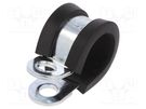 Fixing clamp; ØBundle : 13mm; W: 12mm; steel; Cover material: EPDM MPC INDUSTRIES