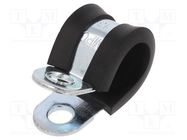 Fixing clamp; ØBundle : 13mm; W: 15mm; steel; Cover material: EPDM MPC INDUSTRIES
