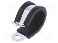 Fixing clamp; ØBundle : 19mm; W: 19mm; steel; Cover material: EPDM MPC INDUSTRIES