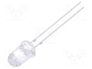 LED; 5mm; red; 7000÷9000mcd; 15°; Front: convex; 1.8÷2.6V 