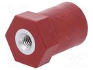 Support insulator; L: 50mm; Ø: 40mm; Uoper: 1500V; UL94V-0; Body: red MOREK