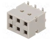 Connector: PCB to PCB; socket; female; PIN: 6; Dubox®; vertical; SMT AMPHENOL COMMUNICATIONS SOLUTIONS