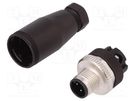 Connector: M12; plug; male; PIN: 4; external thread,threaded joint BINDER
