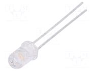 LED; white warm; 5mm; 2900÷5000mcd; 60°; Front: convex; 2.6÷3.6VDC LUCKYLIGHT
