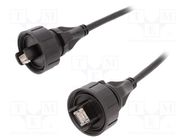 Patch cord; RJ45 plug,both sides; Plating: gold-plated; -25÷75°C BULGIN