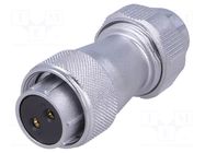 Connector: circular; plug; female; PIN: 2; IP67; WF20; 9÷10.5mm; 25A WEIPU