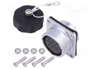 Connector: circular; socket; female; PIN: 10; WS; 500V; size 24 WEIPU