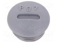 Stopper; PG7; polyamide; dark grey; Thread: PG; 6mm; 10pcs. ALPHA WIRE