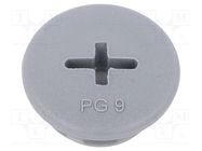 Stopper; PG9; polyamide; dark grey; Thread: PG; 6mm; 10pcs. ALPHA WIRE