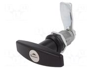 Lock; zinc and aluminium alloy; 30mm; black finish; Kit: key x2 RST ROZTOCZE