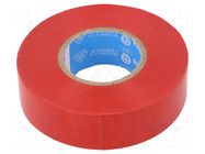Tape: electrical insulating; W: 19mm; L: 20m; Thk: 0.15mm; red; 240% TESA
