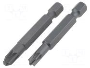 Kit: screwdriver bits; MOD,PlusMinus PZ-type; 50mm; MOD1,MOD2 C.K