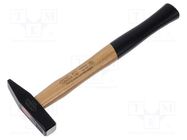 Hammer; fitter type; 300g; carbon steel; wood (ash) C.K