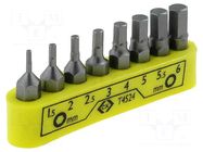 Kit: screwdriver bits; hex key; Overall len: 30mm; blister; 8pcs. C.K