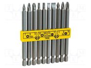 Kit: screwdriver bits; Phillips,Pozidriv®,slot,Torx®; 100mm C.K