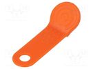 Pellet memory holder in a keychain; orange 
