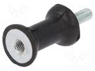 Vibration damper; M6; Ø: 20mm; rubber; L: 30mm; Thread len: 18mm ELESA+GANTER