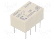 Relay: electromagnetic; DPDT; Ucoil: 3VDC; Icontacts max: 1A; PCB OMRON Electronic Components